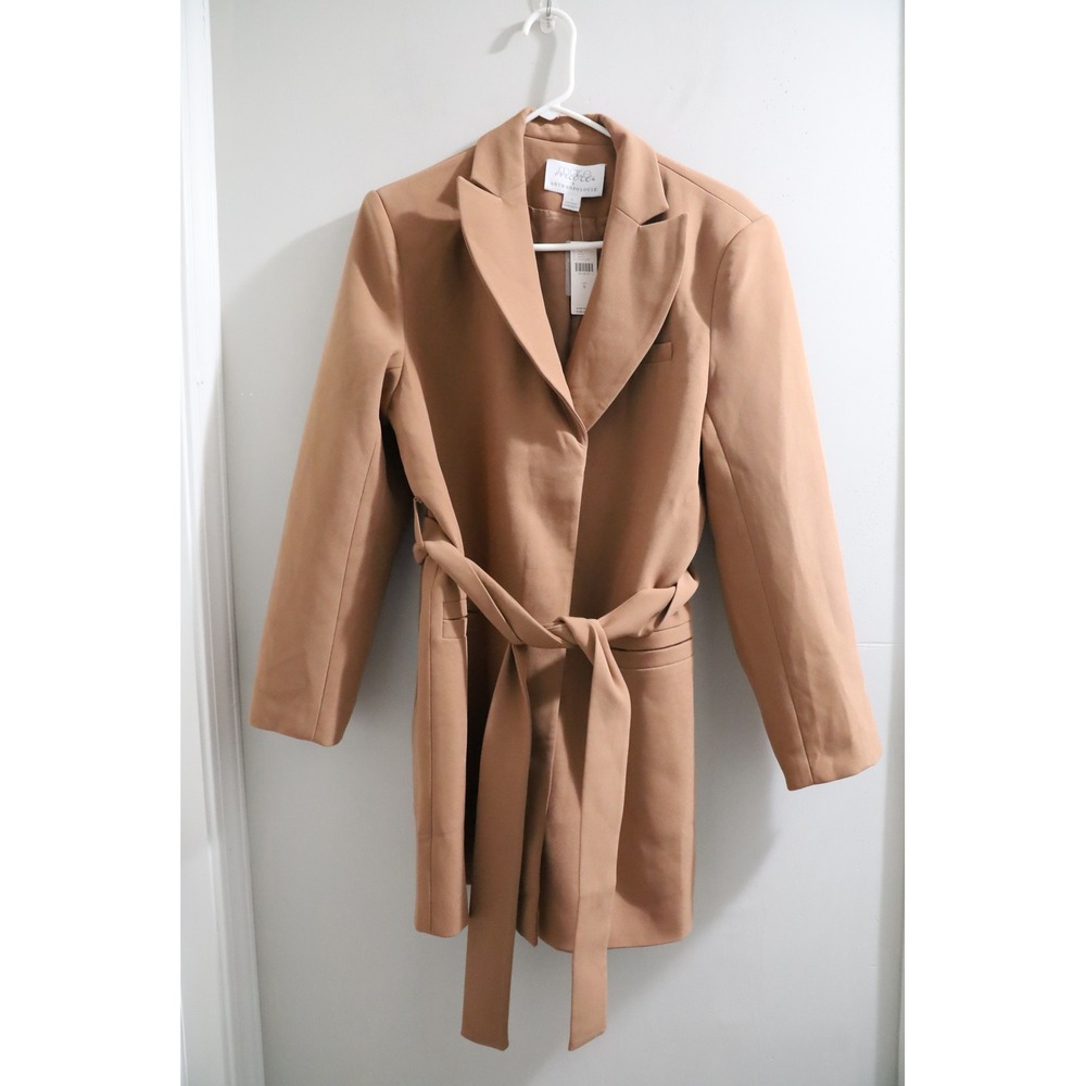 Mare Mare x Anthropologie Cedar Belted Blazer Coat Camel Tan Jacket Small NEW